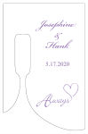 Customized Always Swirly Bottom's Up Rectangle Wine Wedding Label 